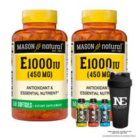 COMBO VITAMINAS MASON NATURAL - 2 VITAMINA E-1000 UI (450 MG) (50 SOFTG) + SHAKER