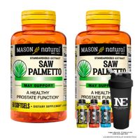 COMBO VITAMINAS MASON NATURAL - 2 SAW PALMETTO EXTRACTO ESTANDARIZADO 160 MG (60 SOFTG) + SHAKER