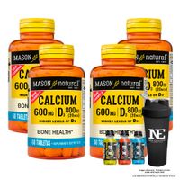 COMBO VITAMINAS MASON NATURAL - 4 CALCIO 600MG D3 800IU (20 MCG) (60 TAB) + SHAKER