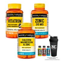 COMBO VITAMINAS MASON - VITATRUM MULTIVITA. & MULTIMI. + ZINC 30 MG + CALCIO,MAGNESIO Y ZINC +SHAKER