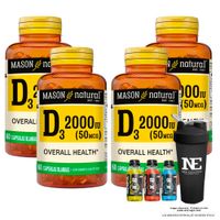 COMBO VITAMINAS MASON NATURAL - 4 D-3 2000 UI (60 SOFTG) + SHAKER