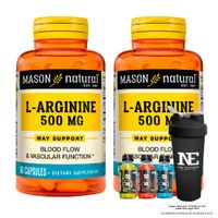 COMBO VITAMINAS MASON NATURAL - 2 L-ARGININA 500 MG (60 CAP) + SHAKER