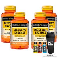 COMBO VITAMINAS MASON NATURAL - 4 ENZIMAS DIGESTIVAS (90 TAB) + SHAKER