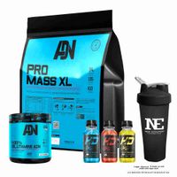 COMBO ADN NUTRITION - PRO MASS XL 5 KG. COOKIE + 100% GLUTAMINE ADN 500 GR. NATURAL + SHAKER