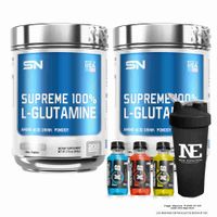 COMBO SUPREME NUTRITION - 2 SUPREME 100% GLUTAMINE 500 GR. + SHAKER