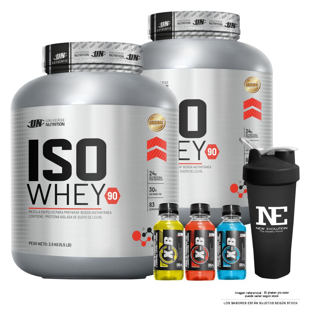 COMBO UNIVERSE NUTRITION - 2 ISO WHEY 90 2.5 KG. COOKIE + SHAKER
