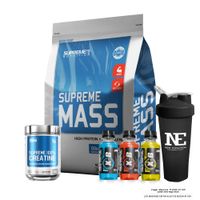 COMBO SUPREME NUTRITION - SUPREME MASS 10 LIBRAS VAINILLA + SUPREME 100% CREATINE 500 GR. + SHAKER