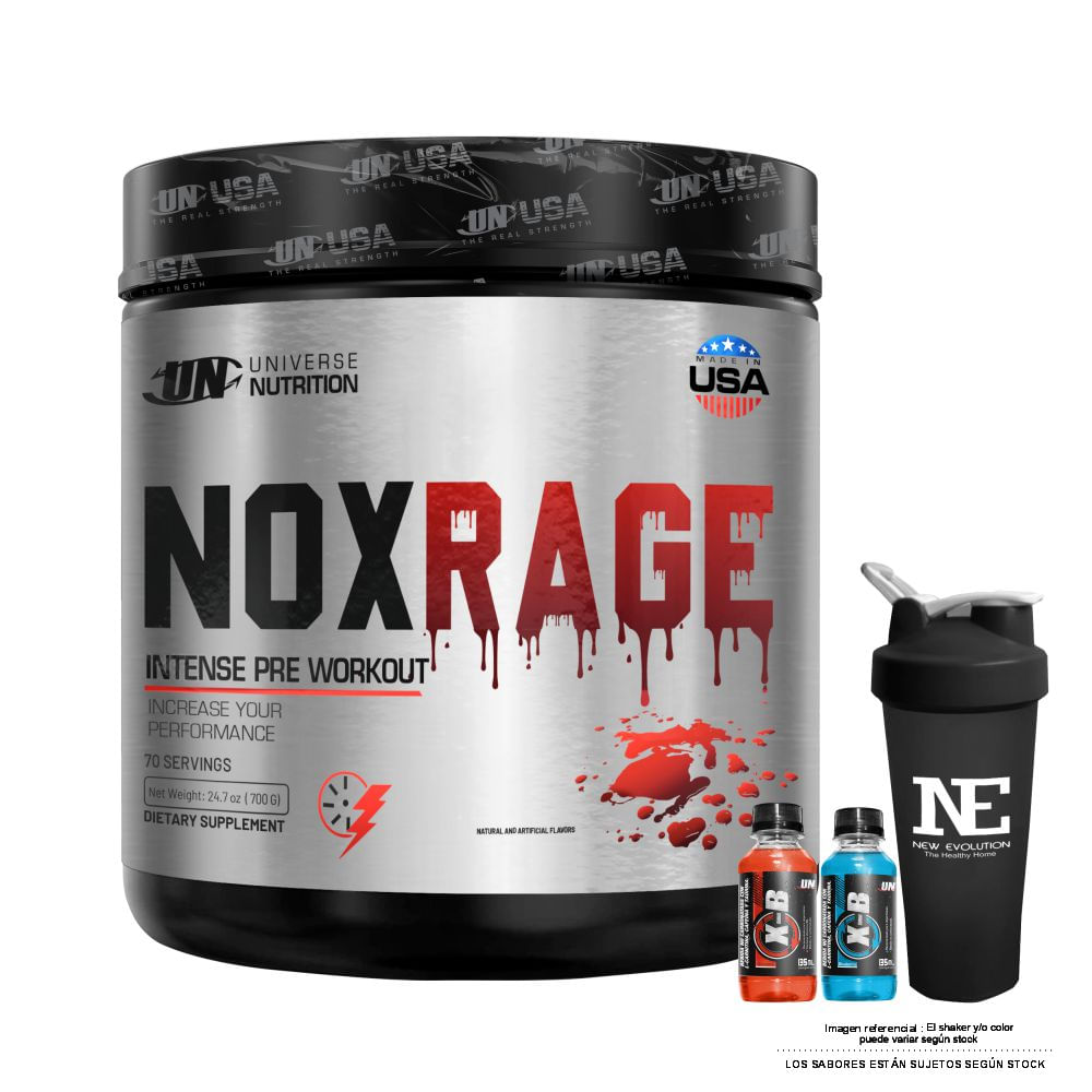 UNIVERSE NUTRITION NOX RAGE 700 GR. FRUIT PUNCH + SHAKER