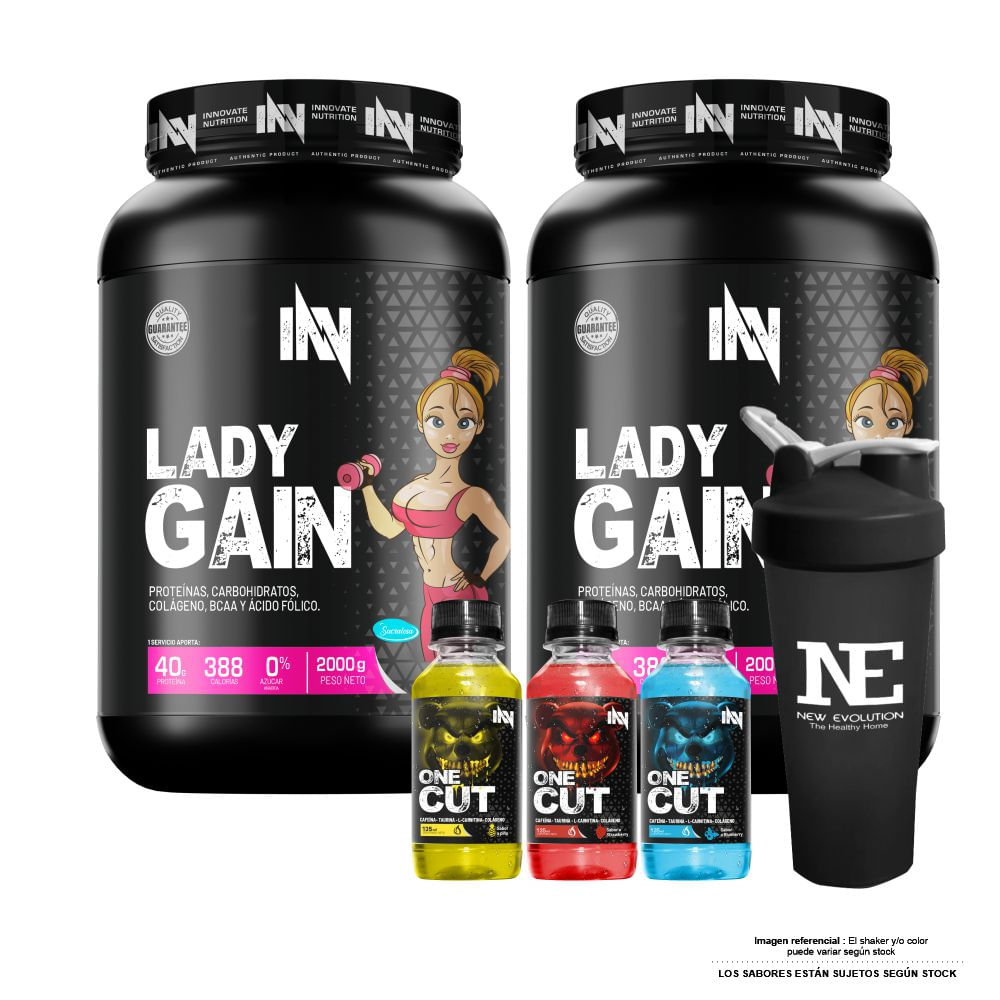 COMBO INNOVATE NUTRITION - 2 LADY GAIN 2 KG. VAINILLA + SHAKER