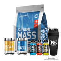 COMBO SUPREME - SUPREME MASS 10 LIBRAS COOKIE+ SUPREME BCAA 540G FRUIT PUNCH + CREATINE 500G +SHAKER