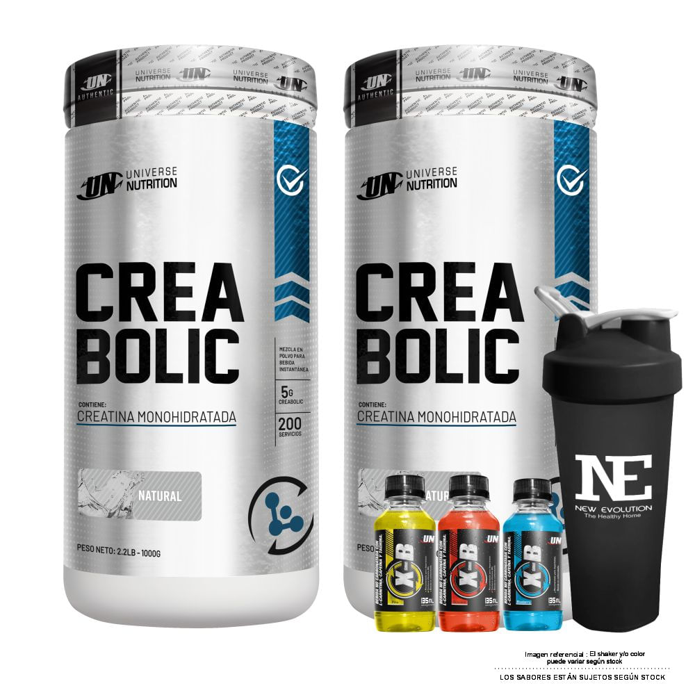 COMBO UNIVERSE NUTRITION - 2 CREABOLIC 1 KG. + SHAKER