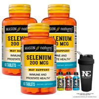 COMBO VITAMINAS MASON NATURAL - 3 SELENIO 200 MCG (60 TAB) + SHAKER