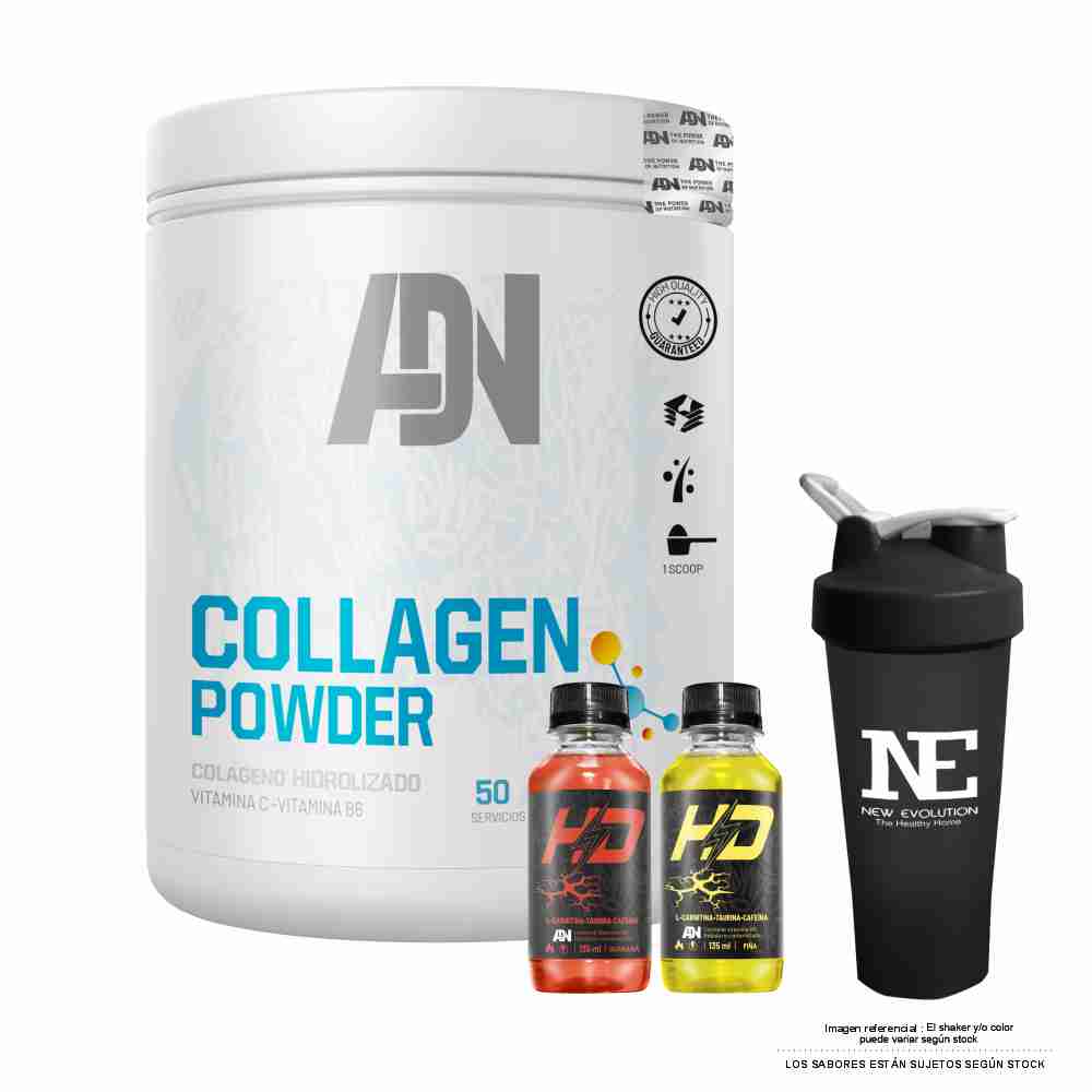 ADN NUTRITION COLLAGEN POWDER 500 GR. NARANJA + SHAKER