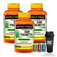 COMBO VITAMINAS MASON NATURAL - 3 SAW PALMETTO EXTRACTO ESTANDARIZADO 160 MG (60 SOFTG) + SHAKER