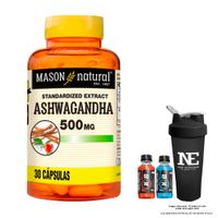 VITAMINAS MASON NATURAL - ASHWAGANDHA 500 MG (30 CAP) + SHAKER