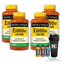 COMBO VITAMINAS MASON NATURAL - 4 VITAMINA E-1000 UI (450 MG) (50 SOFTG) + SHAKER
