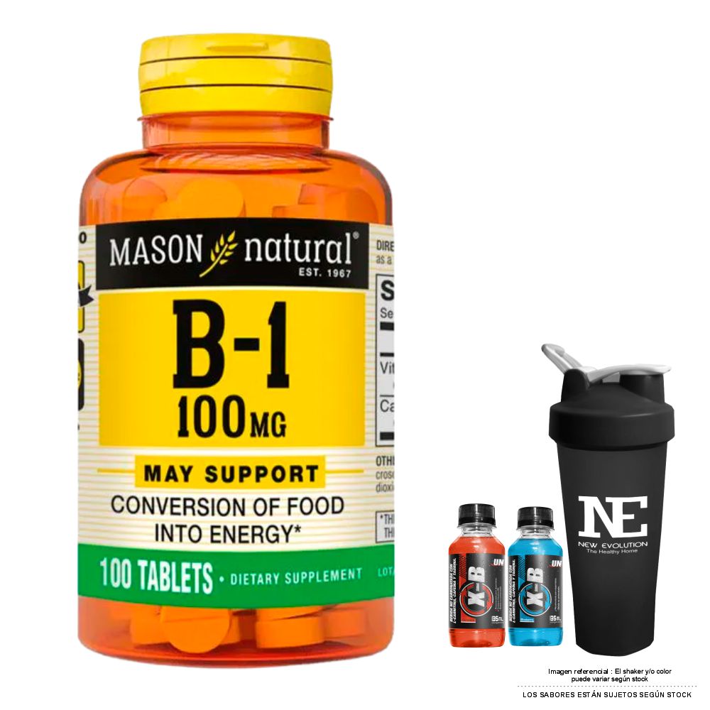 VITAMINAS MASON NATURAL - VITAMINA B-1 100 MG (100 TAB) + SHAKER