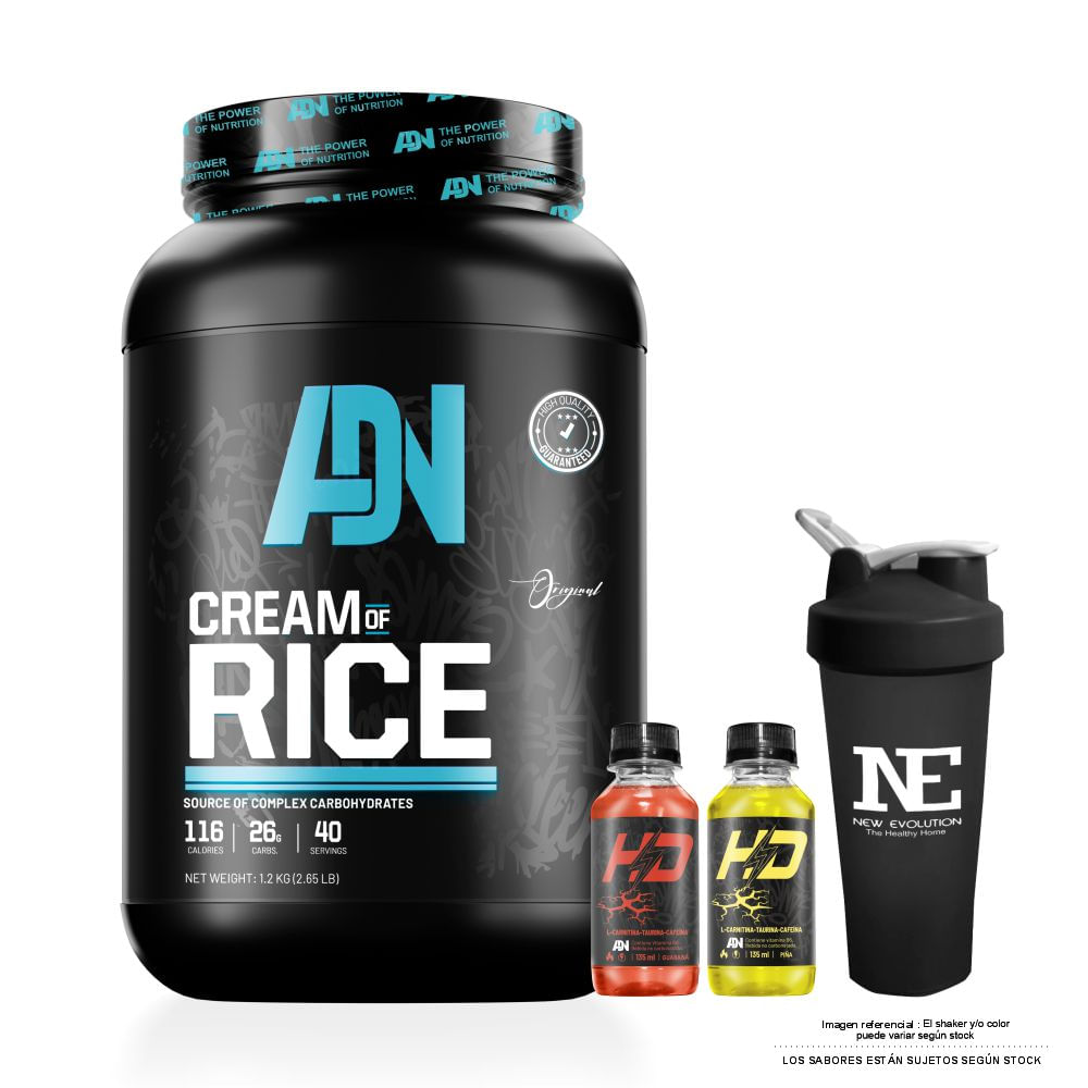 ADN NUTRITION - CREAM OF RICE 1.2 KG. COOKIE + SHAKER