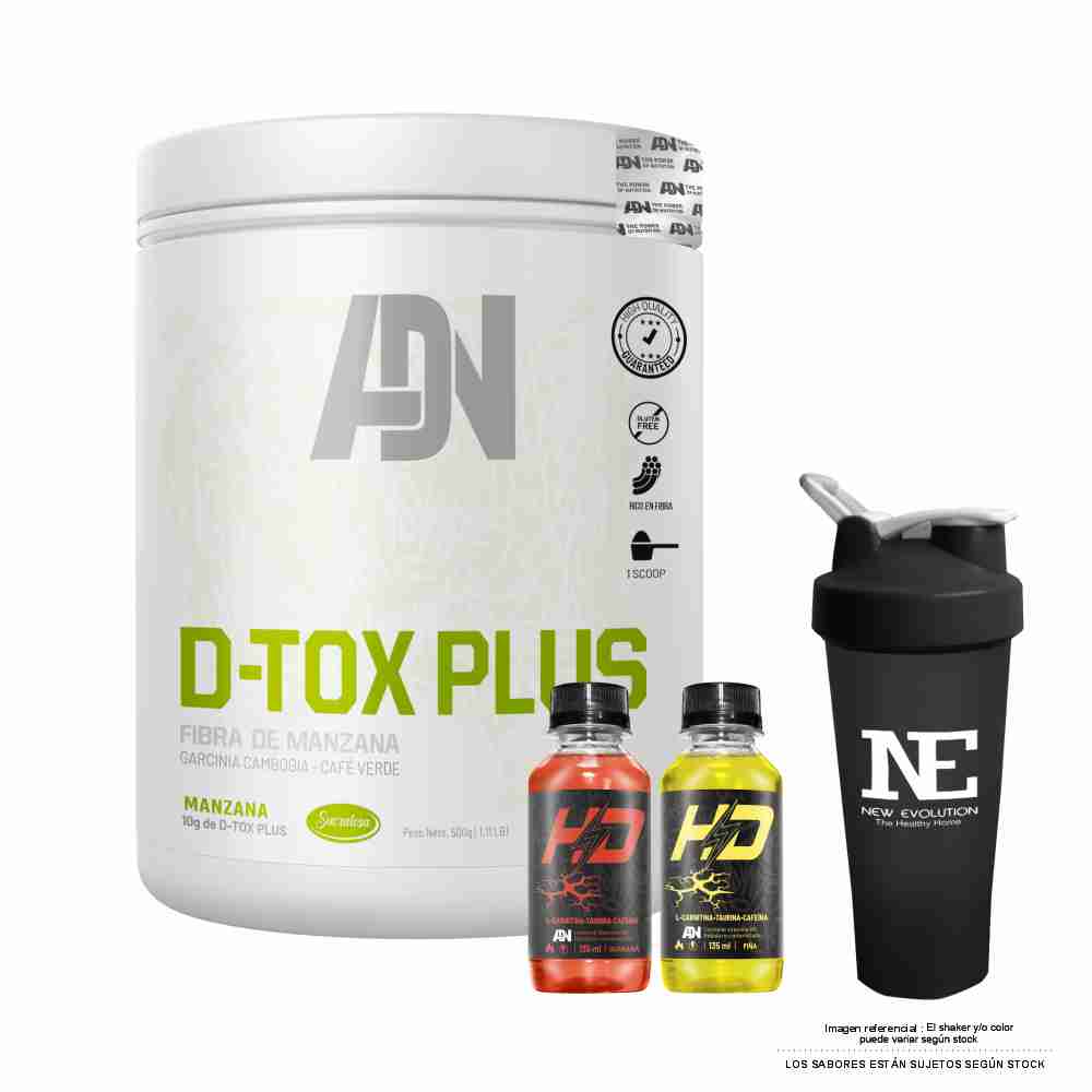 ADN NUTRITION D-TOX PLUS 500 GR. MANZANA + SHAKER