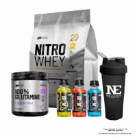 COMBO UNIVERSE NUTRITION - NITRO WHEY 5 KG. CHOCOLATE + 100% GLUTAMINE 500 GR. + SHAKER