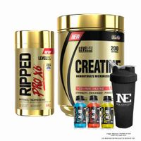 COMBO LEVEL PRO - CREATINE 500 GR. + RIPPED PRO X6 60 CAPS. + SHAKER