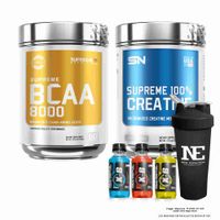 COMBO SUPREME NUTRITION - SUPREME BCAA 540 GR. FRUIT PUNCH + SUPREME 100% CREATINE 500 GR. + SHAKER