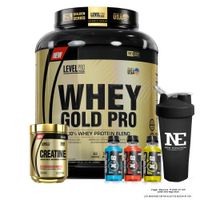 COMBO LEVEL PRO - WHEY GOLD PRO 5.5 LIBRAS VAINILLA CREAM + CREATINE 500 GR. + SHAKER