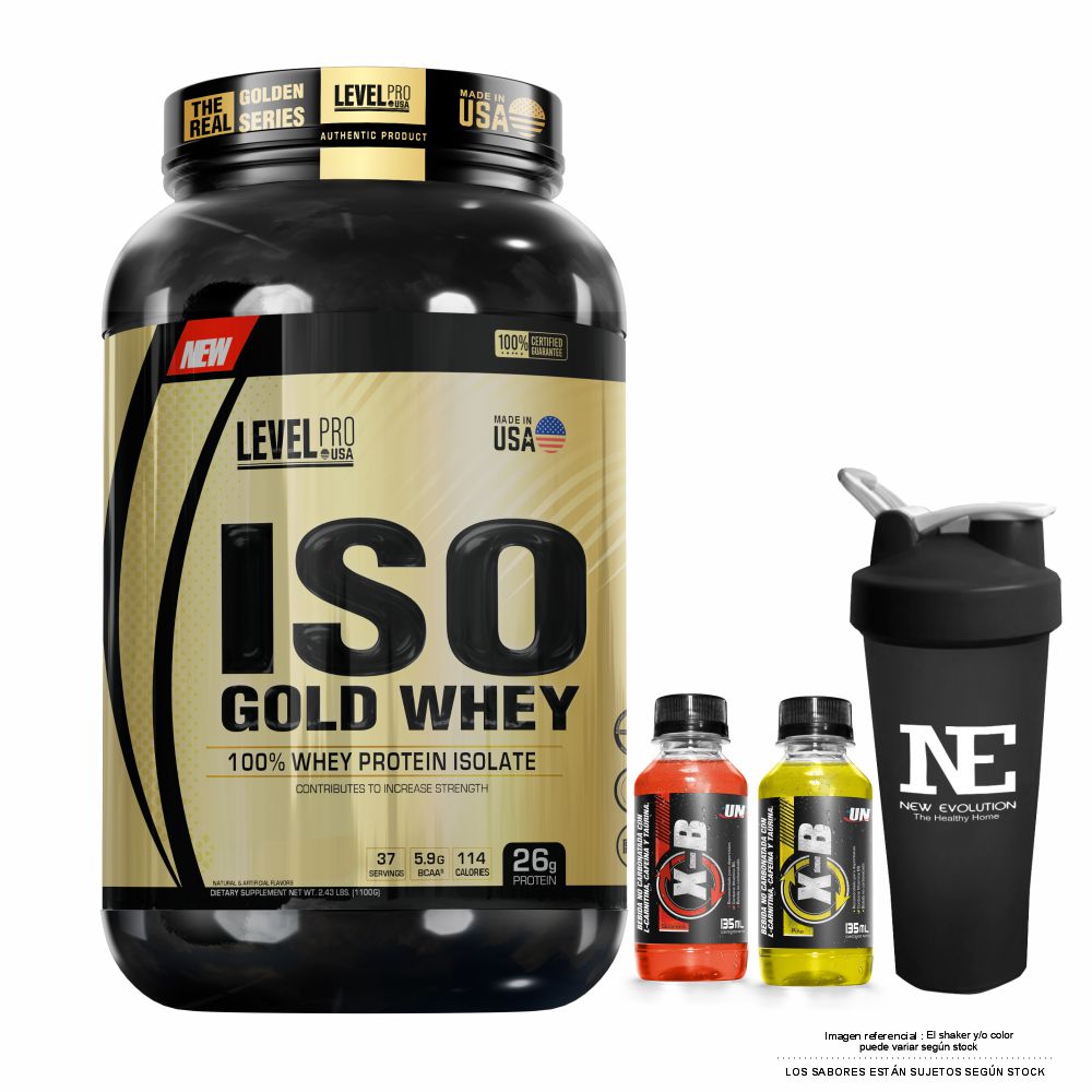 LEVEL PRO ISO GOLD WHEY 2.43 LIBRAS VANILLA CREME + SHAKER