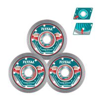 Juego 3 Discos Corte 4 1/2'' Diamante Para Amoladora Total