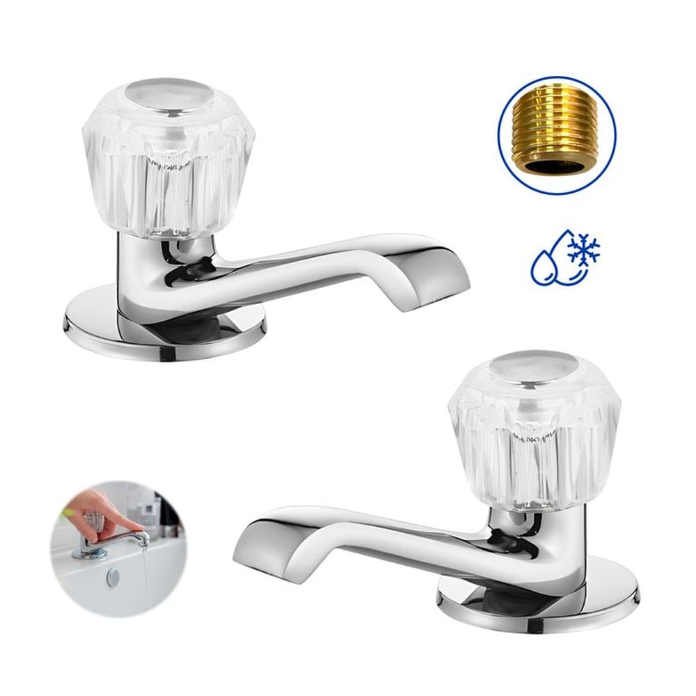 Pack 2 Caños Lavado Acero Wadfow 1p Hogar Grifo- Wzd2503 X 2