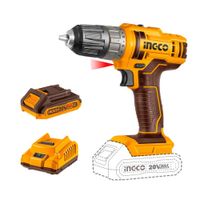 Taladro Atornillador 45nm Inalámbrica 20v Con Batcarg Ingco Naranja Claro 5060hz