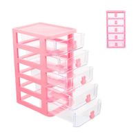 Organizador De Escritorio Rosado 5 Niveles Asa De Conejito
