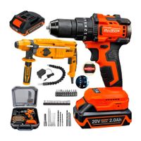 Taladro Percutor Inalámbrico Redbo 20v + Rotomartillo 800w