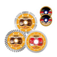 Set 3 Discos 115mm 4 1/2 Ingco + Disco Corte Metal