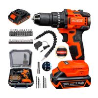 Taladro Percutor Redbo Inalámbrico Brushles 20v + 2 Bats + 27accs