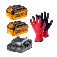 Set Batería Litio 20v 2pz Cargador Multiherramientas Guantes