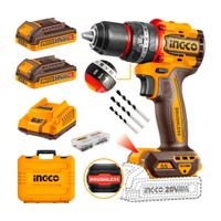 Atornillador Percutor Compact 20v 2 Baterías + Cargador Brushless Ingco