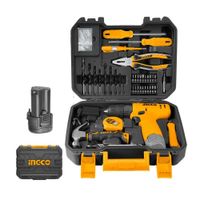 KIT ATORNILLADOR 12V SUPER SELECT + MALETA C81 PIEZAS AMARILLO INGCO