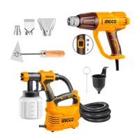 Pistola De Calor 2000w Con Boquillas +pistola De Pintar 550w Naranja Claro