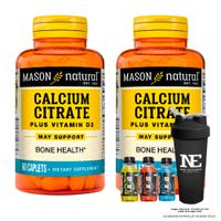 COMBO VITAMINAS MASON NATURAL - 2 CITRATO DE CALCIO CON VITAMINA D3 (60 TAB) + SHAKER