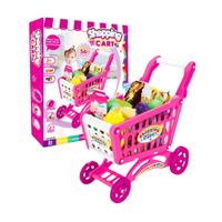 Carrito de Compras Infantil Rosa con 56 Accesorios