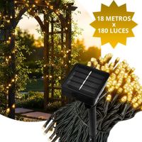 Tira de 180 Luces con Panel Solar 18 metros Ambar