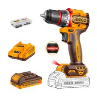 Taladro Atornillador 20v Brushless 55nm Con Bat/carg Ingco Naranja Claro 50 / 60hz