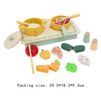 Juguete Didactico Set de Cocina con Ollas de Madera