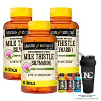 COMBO VITAMINAS MASON NATURAL - 3 SILIMARINA (MILK THISTLE) (60 CAP) + SHAKER