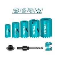 Juego 7piezas Brocas Circulares Madera Sierra Total Tacsh107