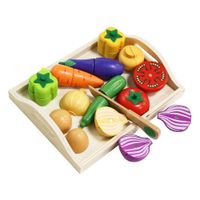 Set de Verduras y Frutas de Madera para Cortar