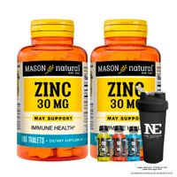 COMBO VITAMINAS MASON NATURAL - 2 ZINC 30 MG (100 TAB) + SHAKER