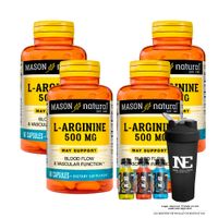 COMBO VITAMINAS MASON NATURAL - 4 L-ARGININA 500 MG (60 CAP) + SHAKER