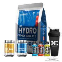 COMBO SUPREME - HYDRO WHEY ISOLATE 2.43 LIBRAS VAINILLA + BCAA 540GR PIÑA + GLUTAMINE 500GR. +SHAKER